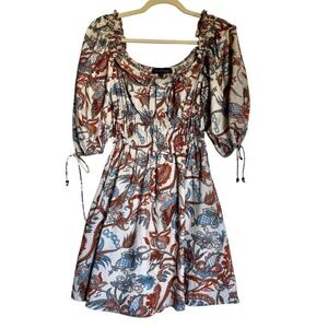 House‎ Of Harlow 1960 Smocked Floral Mini Dress Size XS Milkmaid